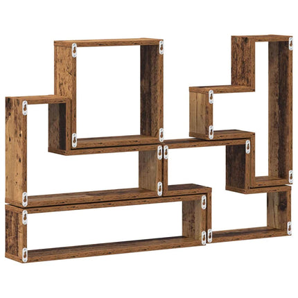 Vägg hylla Väggmonterat Gammalt trä 96 x 12 x 64 cm