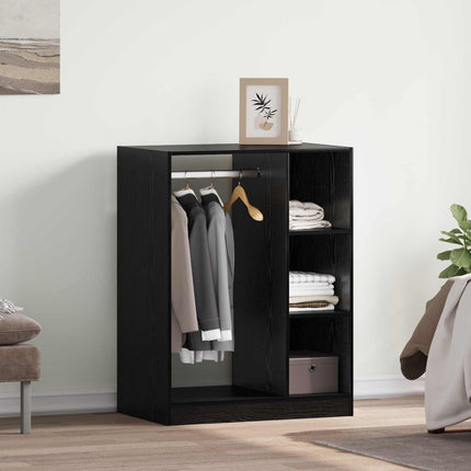Garderob Svart ek 77 x 48 x 102 cm Konstruerat trä