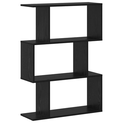 Bokskåp 3 nivåer 70 x 24 x 97 cm Konstruerat trä Svart Ek