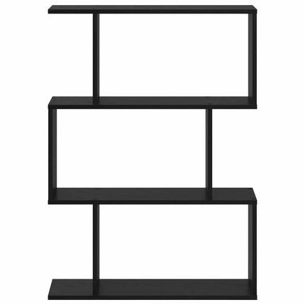 Bokskåp 3 nivåer 70 x 24 x 97 cm Konstruerat trä Svart Ek