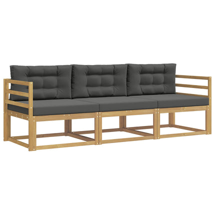 Utomhussoffset 3 st Vit och antracit Polyester