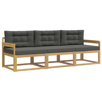 Utomhussoffset med kudde 3 pcs Vit och antracit Polyester