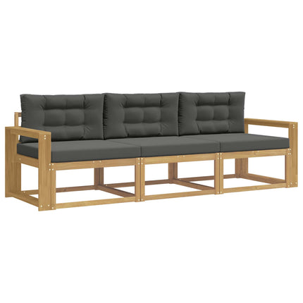 Utomhussoffset med kudde 3 pcs Vit och antracit Polyester