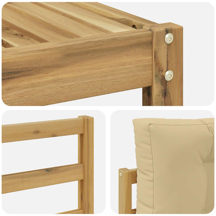 Utomhussoffset med kudde 4 pcs Vit och Beige
