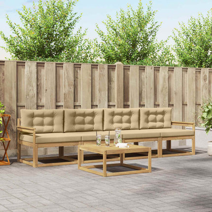Utomhussoffset med kudde 4 pcs Vit och Beige
