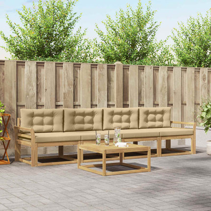 Utomhussoffset med kudde 4 pcs Vit och Beige