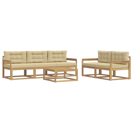 Utomhussoffset 6 st Vit och Beige