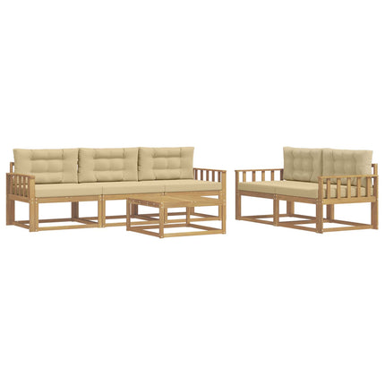 Utomhussoffset 6 st Vit och Beige