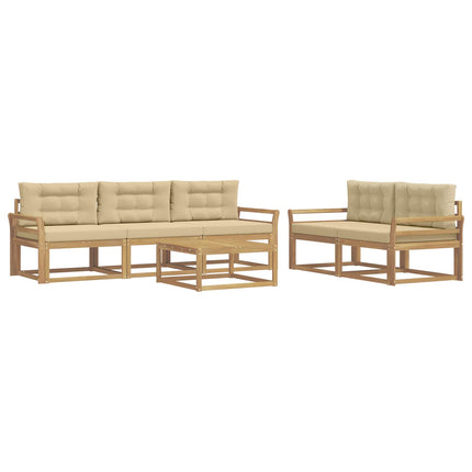 Utomhussoffset 6 st Vit och Beige