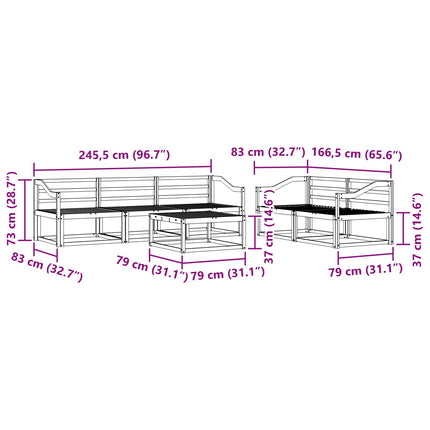 Utomhussoffset 6 pcs Vit