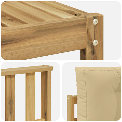 Utomhussoffset med kudde 6 pcs Vit och Beige