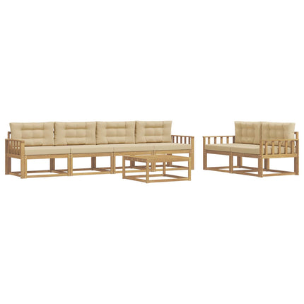 Utomhussoffset 6 st Vit och Beige