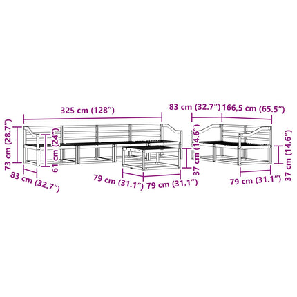 Utomhussoffset 7 pcs Vit