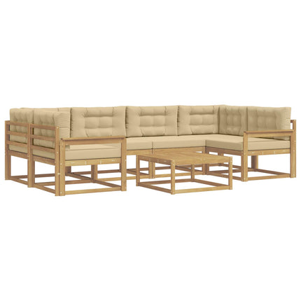 Utomhussoffset med kudde 5 pcs Vit och Beige