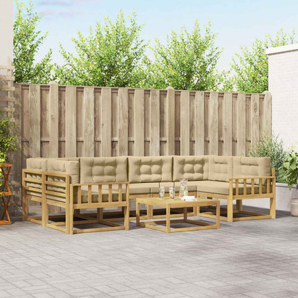 Utomhussoffset med kudde 5 pcs Vit och Beige