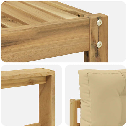 Utomhussoffset med kudde 5 pcs Vit och Beige