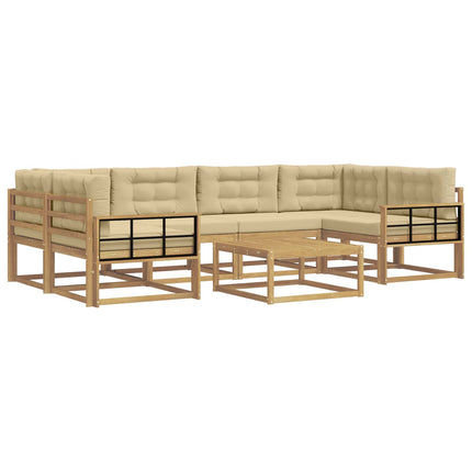 Utomhussoffset med kudde 5 pcs Vit och Beige