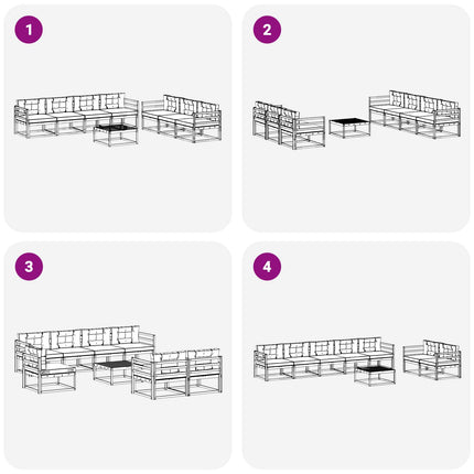 Utomhussoffset med kudde 7 pcs Vit och ljusgrå