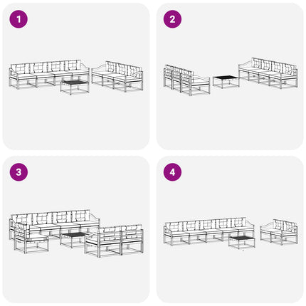 Utomhussoffset med kudde 7 pcs Vit och grädde
