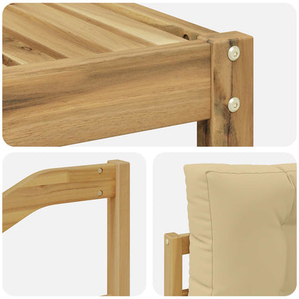 Utomhussoffset med kudde 7 pcs Vit och Beige