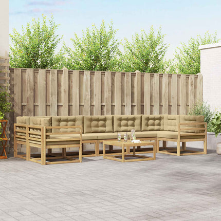 Utomhussoffset med kudde 6 pcs Vit och Beige