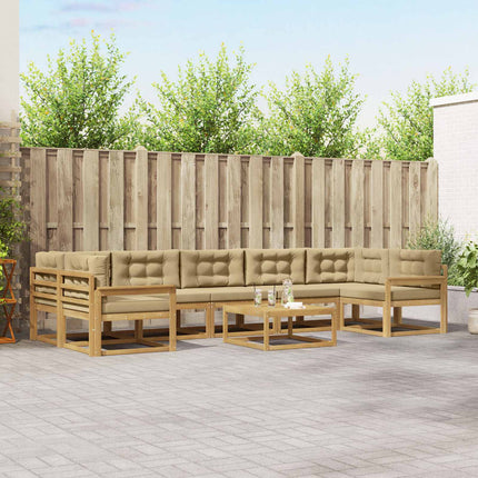Utomhussoffset med kudde 6 pcs Vit och Beige