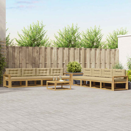 Utomhussoffset 9 pcs Vit och Beige 79 x 79 x 37 cm Polyester