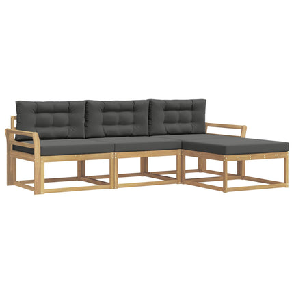Utomhussoffset 4 st Vit och antracit Polyester