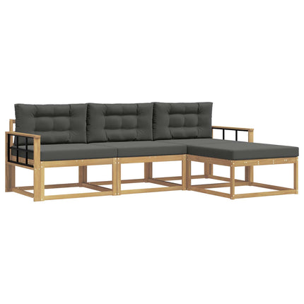 Utomhussoffset 4 st Vit och antracit Polyester