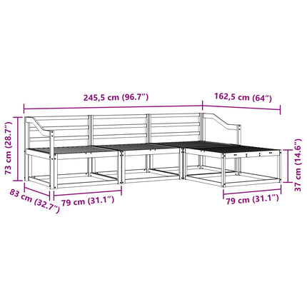 Utomhussoffset 4 pcs Vit 245,5 x 162,5 x 73 cm