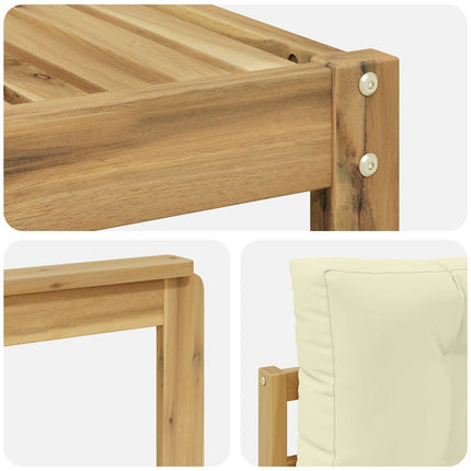 Utomhussoffset 6 pcs Vit och grädde 79 x 79 x 37 cm Polyester