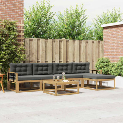 Utomhussoffset 6 pcs Vit och antracit 79 x 79 x 37 cm Polyester