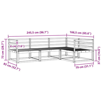 Utomhussoffset 4 pcs Vit 245,5 x 166,5 x 73 cm