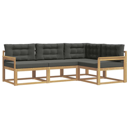 Utomhussoffset med kudde 3 pcs Vit och antracit Polyester