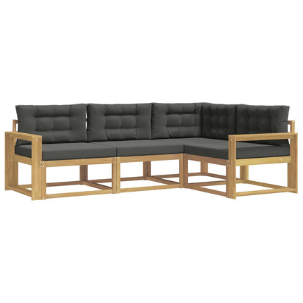 Utomhussoffset med kudde 3 pcs Vit och antracit Polyester