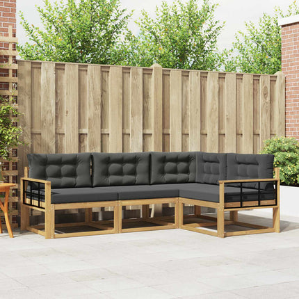 Utomhussoffset med kudde 3 pcs Vit och antracit Polyester