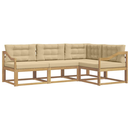 Utomhussoffset 3 st Vit och Beige Polyester