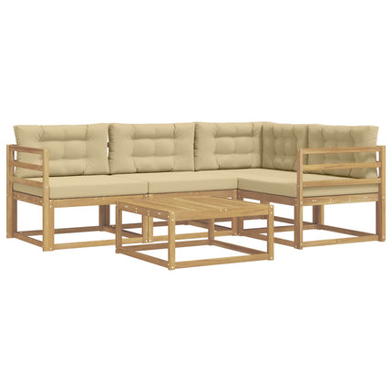Utomhussoffset 5 pcs Vit och Beige 79 x 79 x 37 cm Polyester