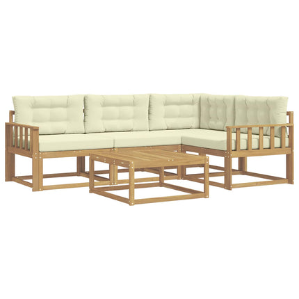 Utomhussoffset 5 pcs Vit och grädde 79 x 79 x 37 cm Polyester