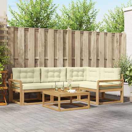 Utomhussoffset 5 pcs Vit och grädde 79 x 79 x 37 cm Polyester