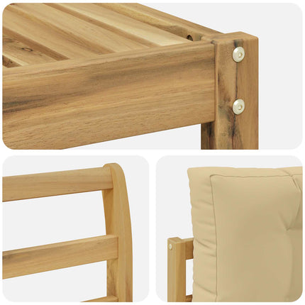 Utomhussoffset 5 pcs Vit och Beige 79 x 79 x 37 cm Polyester