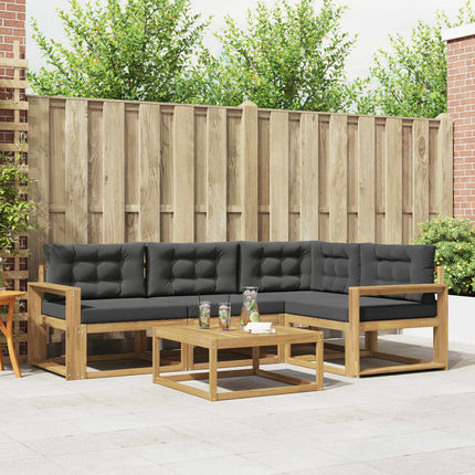 Utomhussoffset 5 pcs Vit och antracit 79 x 79 x 37 cm Polyester