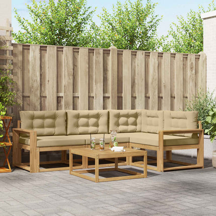 Utomhussoffset 5 pcs Vit och Beige 79 x 79 x 37 cm Polyester