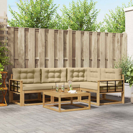 Utomhussoffset 5 pcs Vit och Beige 79 x 79 x 37 cm Polyester