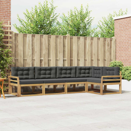 Utomhussoffset med kudde 4 pcs Vit och antracit Polyester