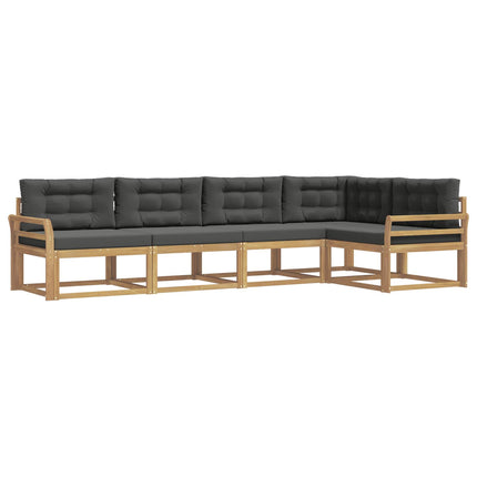 Utomhussoffset med kudde 4 pcs Vit och antracit Polyester
