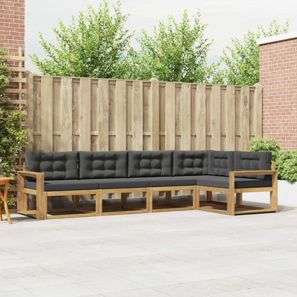 Utomhussoffset med kudde 4 pcs Vit och antracit Polyester