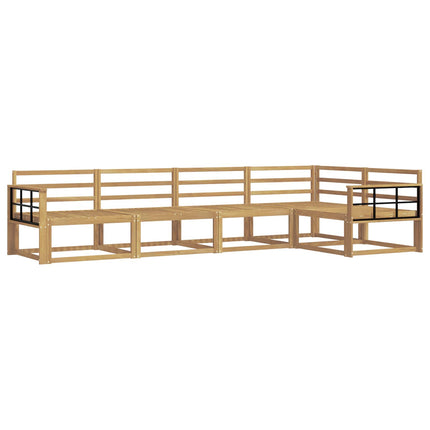 Utomhussoffset 5 pcs Vit 327 x 168,5 x 73 cm Massivt Akaciaträ