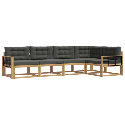 Utomhussoffset med kudde 4 pcs Vit och antracit Polyester