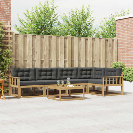 Utomhussoffset 6 pcs Vit och antracit 79 x 79 x 37 cm Polyester